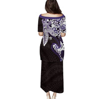 Monstera Plumeria Flowers Purple Puletasi Polynesian Pattern LT01 - Polynesian Pride