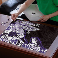 Monstera Plumeria Flowers Purple Puzzle Polynesian Pattern LT01 - Polynesian Pride