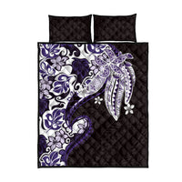 Monstera Plumeria Flowers Purple Quilt Bed Set Polynesian Pattern LT01 - Polynesian Pride