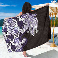 Monstera Plumeria Flowers Purple Sarong Polynesian Pattern LT01 One Size 44 x 66 inches Purple - Polynesian Pride