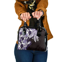 Monstera Plumeria Flowers Purple Shoulder Handbag Polynesian Pattern LT01 One Size Purple - Polynesian Pride