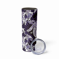 Monstera Plumeria Flowers Purple Skinny Tumbler Polynesian Pattern LT01 - Polynesian Pride