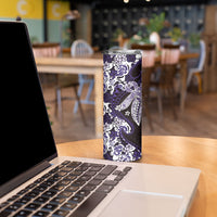 Monstera Plumeria Flowers Purple Skinny Tumbler Polynesian Pattern LT01 - Polynesian Pride