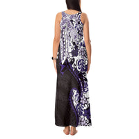 Monstera Plumeria Flowers Purple Tank Maxi Dress Polynesian Pattern LT01 - Polynesian Pride
