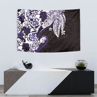 Monstera Plumeria Flowers Purple Tapestry Polynesian Pattern LT01 - Polynesian Pride