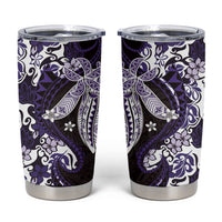 Monstera Plumeria Flowers Purple Tumbler Cup Polynesian Pattern LT01 Purple - Polynesian Pride