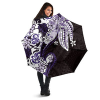 Monstera Plumeria Flowers Purple Umbrella Polynesian Pattern LT01 - Polynesian Pride