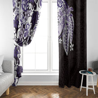Monstera Plumeria Flowers Purple Window Curtain Polynesian Pattern LT01 - Polynesian Pride