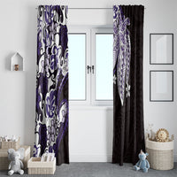 Monstera Plumeria Flowers Purple Window Curtain Polynesian Pattern LT01 - Polynesian Pride