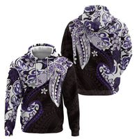 Monstera Plumeria Flowers Purple Zip Hoodie Polynesian Pattern LT01 - Polynesian Pride
