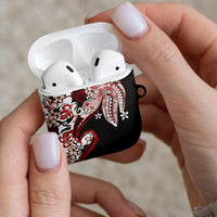 Monstera Plumeria Flowers Red AirPods Case Polynesian Pattern LT01 - Polynesian Pride
