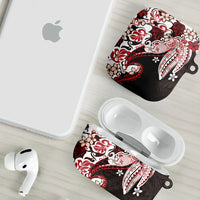 Monstera Plumeria Flowers Red AirPods Case Polynesian Pattern LT01 - Polynesian Pride