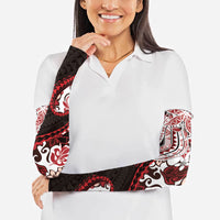 Monstera Plumeria Flowers Red Arm Sleeves Polynesian Pattern LT01 - Polynesian Pride