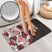 Monstera Plumeria Flowers Red Bathroom Set Polynesian Pattern LT01 - Polynesian Pride