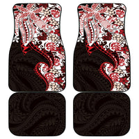 Monstera Plumeria Flowers Red Car Mats Polynesian Pattern LT01 - Polynesian Pride