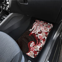 Monstera Plumeria Flowers Red Car Mats Polynesian Pattern LT01 - Polynesian Pride