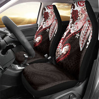 Monstera Plumeria Flowers Red Car Seat Cover Polynesian Pattern LT01 - Polynesian Pride