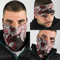 Monstera Plumeria Flowers Red Neck Gaiter Polynesian Pattern LT01 - Polynesian Pride