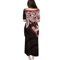 Monstera Plumeria Flowers Red Puletasi Polynesian Pattern LT01 - Polynesian Pride