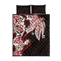 Monstera Plumeria Flowers Red Quilt Bed Set Polynesian Pattern LT01 - Polynesian Pride