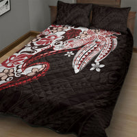 Monstera Plumeria Flowers Red Quilt Bed Set Polynesian Pattern LT01 - Polynesian Pride