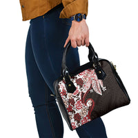 Monstera Plumeria Flowers Red Shoulder Handbag Polynesian Pattern LT01 - Polynesian Pride