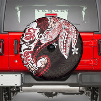 Monstera Plumeria Flowers Red Spare Tire Cover Polynesian Pattern LT01 - Polynesian Pride
