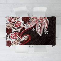 Monstera Plumeria Flowers Red Tablecloth Polynesian Pattern LT01 Red - Polynesian Pride