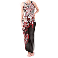 Monstera Plumeria Flowers Red Tank Maxi Dress Polynesian Pattern LT01 Women Red - Polynesian Pride