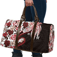Monstera Plumeria Flowers Red Travel Bag Polynesian Pattern LT01 - Polynesian Pride