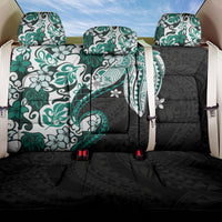 Monstera Plumeria Flowers Teal Back Car Seat Cover Polynesian Pattern LT01 One Size Teal - Polynesian Pride