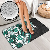 Monstera Plumeria Flowers Teal Bathroom Set Polynesian Pattern LT01 - Polynesian Pride