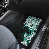 Monstera Plumeria Flowers Teal Car Mats Polynesian Pattern LT01 - Polynesian Pride