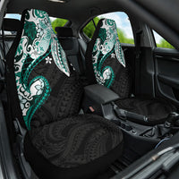 Monstera Plumeria Flowers Teal Car Seat Cover Polynesian Pattern LT01 One Size Teal - Polynesian Pride