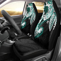 Monstera Plumeria Flowers Teal Car Seat Cover Polynesian Pattern LT01 - Polynesian Pride