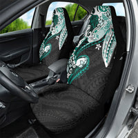 Monstera Plumeria Flowers Teal Car Seat Cover Polynesian Pattern LT01 - Polynesian Pride
