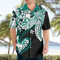 Monstera Plumeria Flowers Teal Hawaiian Shirt Polynesian Pattern LT01 - Polynesian Pride