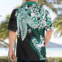 Monstera Plumeria Flowers Teal Hawaiian Shirt Polynesian Pattern LT01 - Polynesian Pride