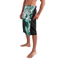 Monstera Plumeria Flowers Teal Lavalava Polynesian Pattern LT01 - Polynesian Pride
