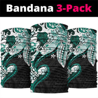 Monstera Plumeria Flowers Teal Neck Gaiter Polynesian Pattern LT01 package One Size: 25*50cm Teal - Polynesian Pride