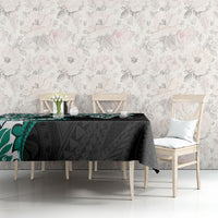 Monstera Plumeria Flowers Teal Tablecloth Polynesian Pattern LT01 - Polynesian Pride