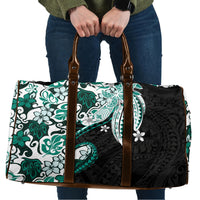 Monstera Plumeria Flowers Teal Travel Bag Polynesian Pattern LT01 Teal - Polynesian Pride