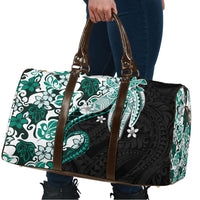 Monstera Plumeria Flowers Teal Travel Bag Polynesian Pattern LT01 - Polynesian Pride