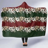 Hawaiian Hibiscus Christmas Color Hooded Blanket Unique LT01 One Size Red - Polynesian Pride