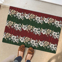 Hawaiian Hibiscus Christmas Color Rubber Doormat Unique LT01 - Polynesian Pride