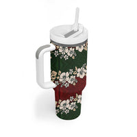 Hawaiian Hibiscus Christmas Color Tumbler With Handle Unique