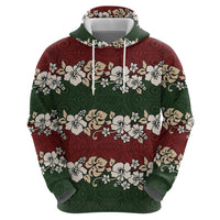 Hawaiian Hibiscus Christmas Color Zip Hoodie Unique