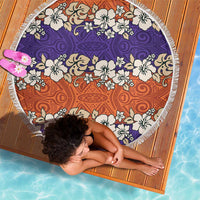 Hawaiian Hibiscus Beach Blanket Orange and Purple Unique LT01 - Polynesian Pride