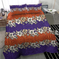 Hawaiian Hibiscus Bedding Set Orange and Purple Unique