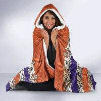 Hawaiian Hibiscus Hooded Blanket Orange and Purple Unique LT01 - Polynesian Pride